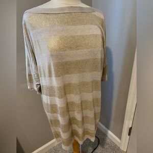 Chico’s Size 3 Metallic Stripe Knit Tunic